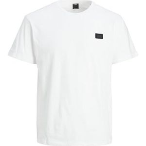 JACK & JONES PLUS Jcoclassic Waffle Badge Tee Ss Pls T-shirt voor heren, wit, 4XL