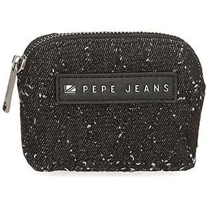 Pepe Jeans Daila portemonnee zwart 11,5 x 8 x 1,5 cm katoen, polyester en PU., Blanco Y Gris, portemonnee