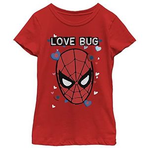 Marvel Spider-man Classic Love Bug T-shirt voor meisjes, Rood, M