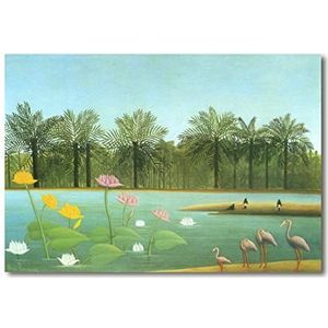 Decoratief schilderij: De Flamingos - Henri Rosseau 51 x 35 cm. Direct printen