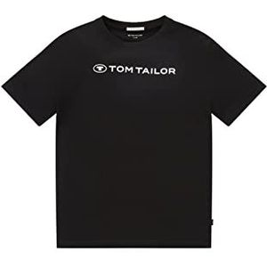 TOM TAILOR Jongens T-shirt voor kinderen met logoprint 1033787, 29999 - Black, 128