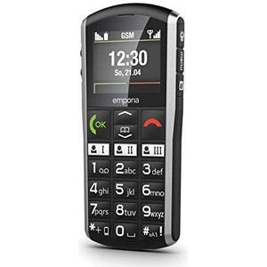 emporia SIMPLICITY | Mobiele telefoon voor senioren, toetsen zonder abonnement, mobiele telefoon met noodoproepknop, 2-inch display, zwart