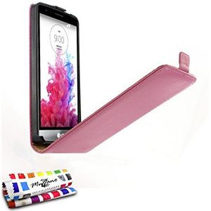 Flip Case LG G3 S (LG G3 MINI) [Open Flip Premium] [Pink] van MUZZANO + Pen en microvezeldoek MUZZANO® GRATIS - De ultieme elegante en duurzame beschermhoes voor uw LG G3 S (LG G3 MINI)