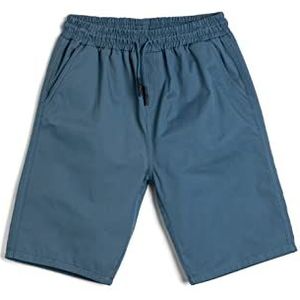 Koton Boys's Canvas Zakken Trekkoord Katoenen Shorts, blauw (608), 9-10 Jaar