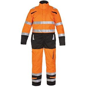 Hydrowear 043740OB Meta Waterdichte Winter Coverall, Multi Inherent, 60 Modacryl/38% Katoen/2% Antistatisch, Klein formaat, Hi-Vis Oranje/Zwart