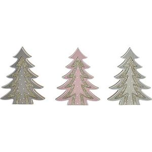 DKD Home Decor Kerstboom van hout (3 stuks) (18 x 2,5 x 23 cm)