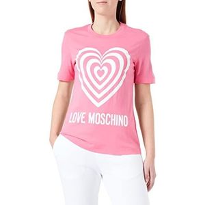 Love Moschino Dames Regular Fit Short-Sleeved T-Shirt, Fuchsia, 42, fuchsia, 42