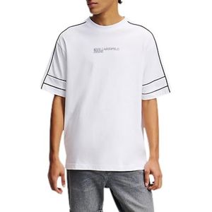 Karl Lagerfeld - KLJ Relaxed Short Sleeve Piping Tee - T-shirt - Wit