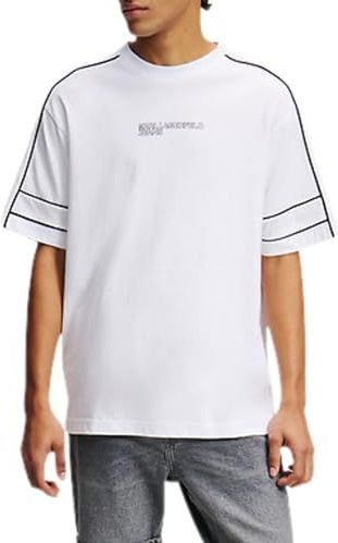 Karl Lagerfeld - KLJ Relaxed Short Sleeve Piping Tee - T-shirt - Wit