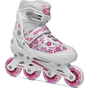 Roces Compy 8.0 400809 Inline skates voor dames, verstelbare inline skate, US 2,5-4,5, wit/violet
