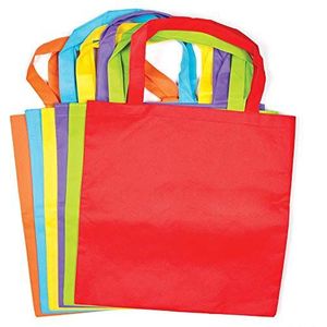 Baker Ross AG766 Kleurrijke schoudertassen van stof voor kinderen en volwassenen om te knutselen en vormgeven (6 stuks), gesorteerd