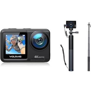 WOLFANG Actie Camera GA420 4K60FPS & Set van Oplaadbare Selfie Stick