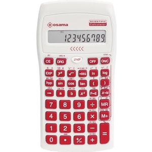OSAMA - Wetenschappelijke rekenmachine met 56 functies, 10 Mantissa-cijfers en 2 tentoonstellingscijfers, schoolspullen met schuifhoes voor staatsexamens - schoolmateriaal voor terug naar school, rood