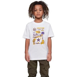 Mister Tee Kinderen T-shirt Kids LA Classic Tee, print T-shirt voor jongens, katoen, maten 110/116-158/164, wit, 134