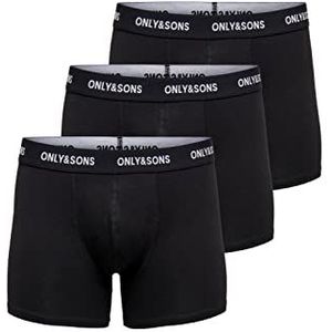 ONLY & SONS Heren Boxer Shorts, Zwart/details: zwarte tailleband., XXL