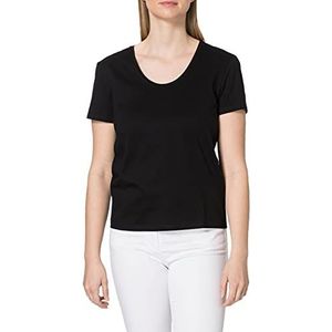 BOSS Dames C Egreaty1 T-shirt van gemerceriseerd biologisch katoen jersey met logo-print, zwart 1, M