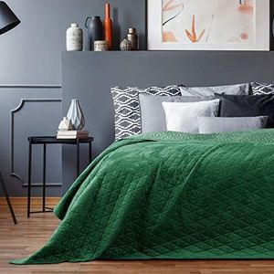 AmeliaHome Velvet sprei, polyester, Laila groen, 170x210 cm