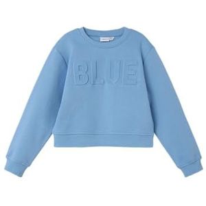 NAME IT Meisjes Nkfkalisse Ls Short Loose Sweat Bru Sweatshirt, Silver Lake Blue., 134-140
