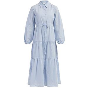 MAHISHA Maxi-jurk voor dames van katoen, lichtblauw, L