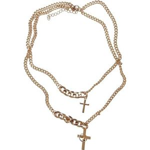 Urban Classics Unisex Halskette Various Chain Cross Necklace gold one size