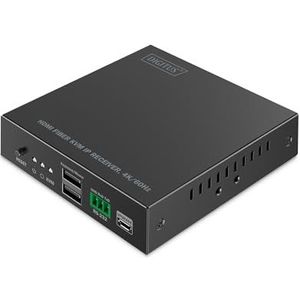 Digitus - HDMI Fiber KVM IP Receiver - Zwart - 4K/60Hz - KVM schakelaars