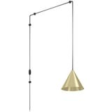 EGLO Hanglamp Narices, pendellamp met kabel en stekker, lamp hangend boven eettafel, eetkamerlamp van metaal in geborsteld messing en zwart, E27 fitting