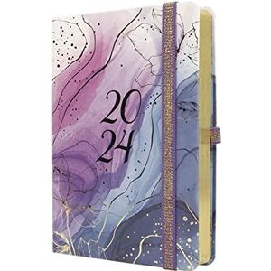 Finocam - Kalender 2024, minimalistisch design, 1 dagpagina januari 2024 - december 2024 (12 maanden) goud Catalaans