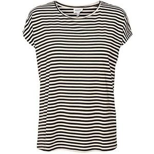 VERO MODA VMAVA Plain SS TOP Stripe GA JRS NOOS Shirt, Zwart/Stripes: Pristine, XXL, zwart/strepen: pristine, XXL