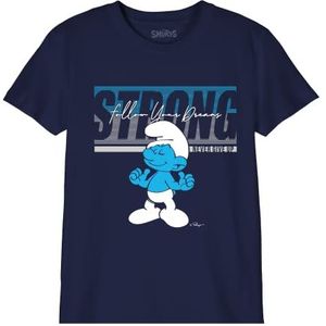 Les Schtroumpfs BOSMURFTS017 T-shirt, marineblauw, 12 jaar, Marine, 12 Jaren