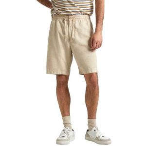 Pepe Jeans Heren Relaxed Linnen Smart Shorts Shorts, Beige (Base Beige), 32W, Beige (Basis Beige), 32W
