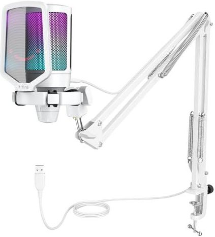 FIFINE - Gaming Microfoon - USB - RGB - Condensatormicrofoon voor PC - PS4 - PS5