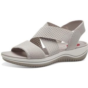 Jana Softline 8-28768-42 204 LT Grey Comfortabele extra brede alledaagse schoen, feestelijk, elegant, platte sandalen, 39 EU breed, grijs (light grey), 39 EU Breed