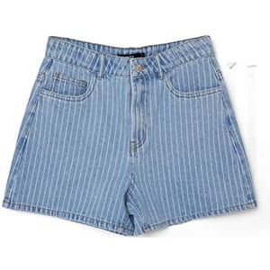 NAME IT Girl's NLFPINIZZA DNM HW MOM NOOS Shorts, Light Blue Denim/Stripes: Pinstrepen, 140, Lichtblauwe denim/strepen: pinstrepen, 140 cm