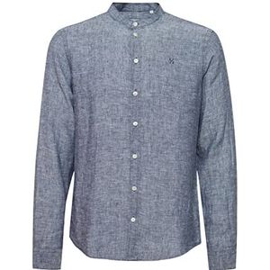 CASUAL FRIDAY Heren CFAnton LS CC 100% linnen Shirt hemd, 1939231/Navy Blazer Melange, XL, 1939231/Navy Blazer Melange, XL