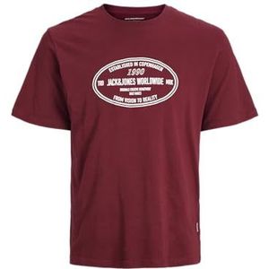 JACK & JONES Joryork Front Tee Ss Crew Neck, Tibetaans rood., XXL