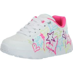 Skechers Street Girls, White Synthetic/Neon Multi Trim, 43 EU, Wit synthetisch, neon-multi-trim, 43 EU