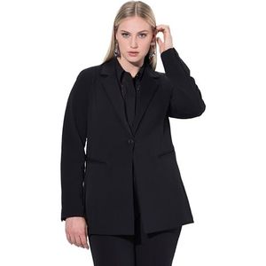 Ulla Popken Jersey blazer voor dames, zwart, 42-44 Grote maten