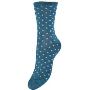 Pieces dames sokken 1-pack - Dots - onesize - Kleur: Blauw/Roze, Maat: Onesize - Blauw