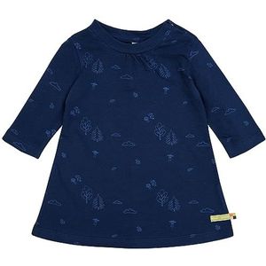 loud + proud Meisjes structuurgebreid, GOTS-gecertificeerd, kinderjurk, ultra marine, 86/92 cm