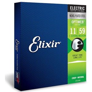 Elixir® Strings snaren voor zevensnarige elektrische gitaar met OPTIWEB®-Coating, medium (.011-.059)