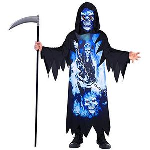 Amscan 9908584 Duurzaam Kinder Neon Reaper Halloween verkleedkostuum - Leeftijd 4-6 jaar