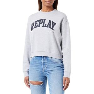 Replay Sweatshirt voor dames, Medium Grey Melange M04, XXS