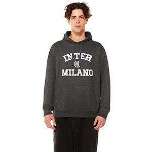 FC Internazionale Milano S.p.A. Inter sweatshirt met capuchon, uniseks volwassenen, officieel inter-product, collectie Back to Stadium, Grijs, M