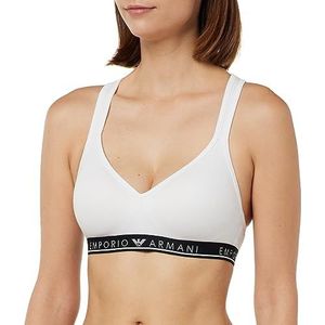 Emporio Armani Dames Dames Bralette Iconic Logo Band Padded BH, wit, S