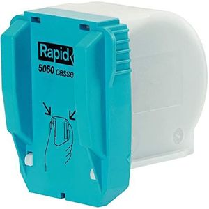 Rapid R5050 Nietcassette, Capaciteit tot 50 Vellen, Bevat 5000 Nietjes, Eenvoudig Herladen, Gepatenteerde Nietcassette, 7 x 8,5 x 8,8 Centimeter, Blauw/Wit, 20993500