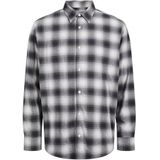 JACK & JONES - Overhemd - Grijs - Flanel - Lange Mouw