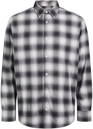 JACK & JONES - Overhemd - Grijs - Flanel - Lange Mouw