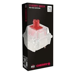 CHERRY MX2A RGB RED Switch Kit, 36 Mechanische Schakelaars, voor DIY, Hot Swap of Gaming-Toetsenbord, Lineaire Schakelaar zonder Klik, Soepel & Direct