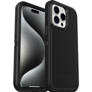 OtterBox Defender XT-hoes voor iPhone 15 Pro Max met MagSafe, schokbestendig, valbestendig, ultrarobuust, 5x getest volgens militaire standaard, Zwart