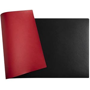 Exacompta - Ref. 29121E - 1 Home Office bureaulegger - in tweekleurig kunstleder (polyurethaan) - zacht en stevig - afmetingen 35 x 60 cm - kleur zwart/rood - opgerold geleverd